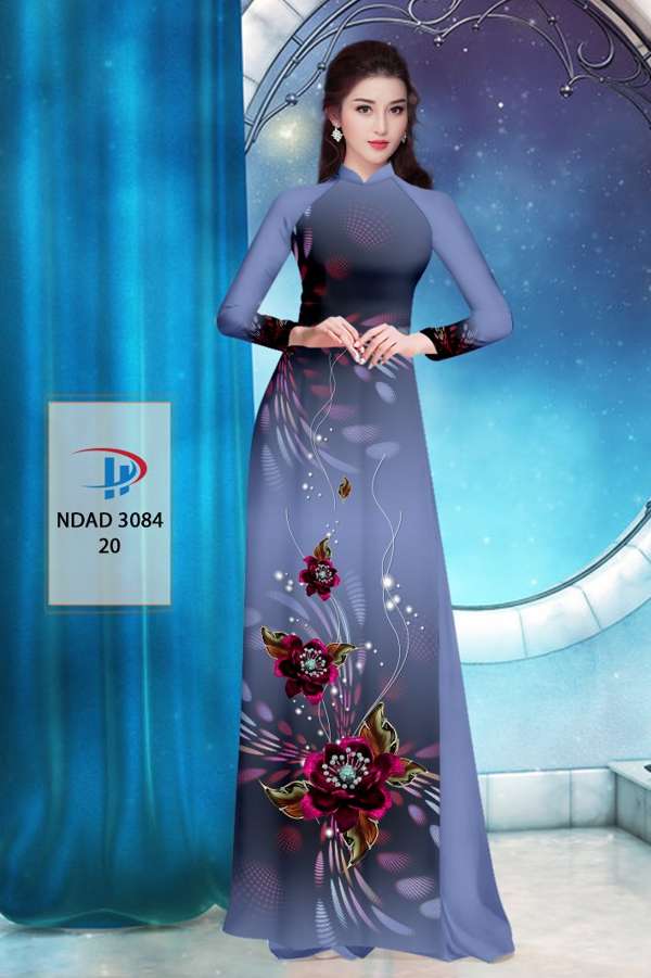 Vải Áo Dài Hoa In 3D AD NDAD3084 59